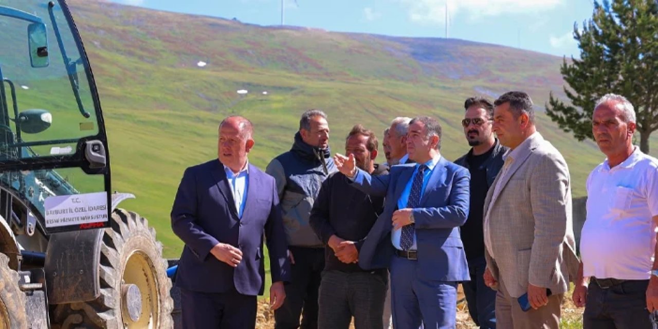 Bayburt'ta Vali Eldivan'dan Günbuldu köyündeki çalışmalara inceleme