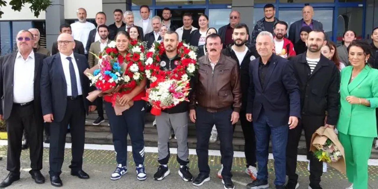 Trabzon'un gururu olmuştu! Avrupa şampiyonu Havvanur Kethüda'ya coşkulu karşılama