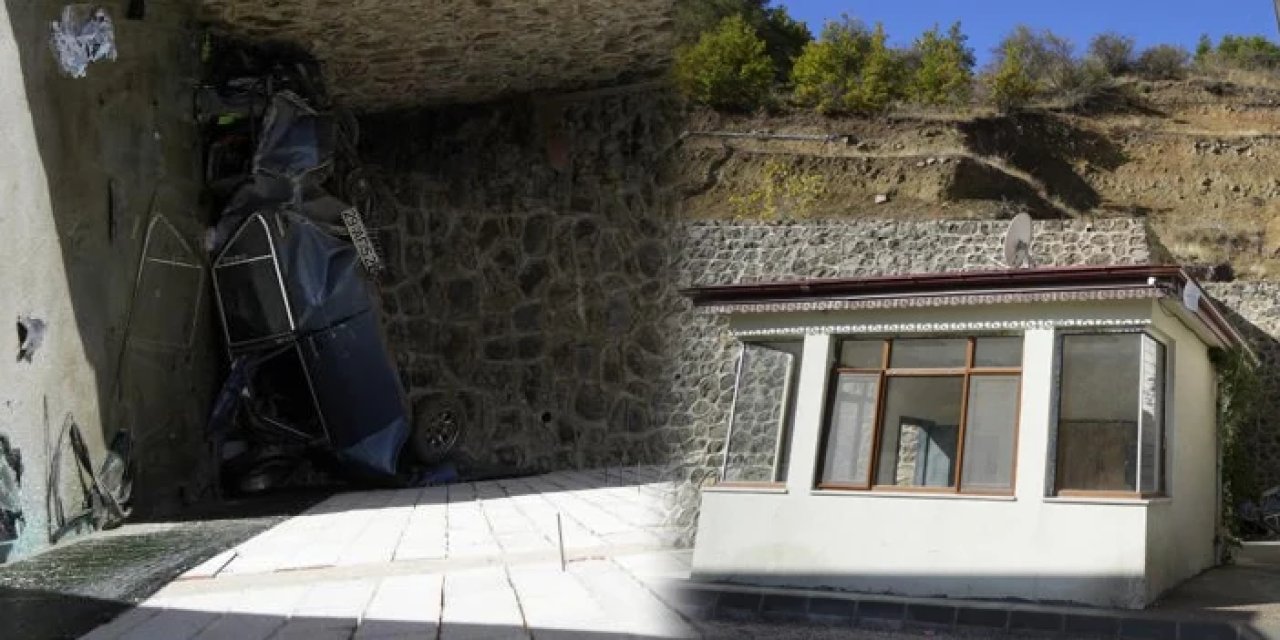 Sürücü hakimiyeti kaybetti: Gümüşhane'de otomobil 15 metre yükseklikten uçtu!