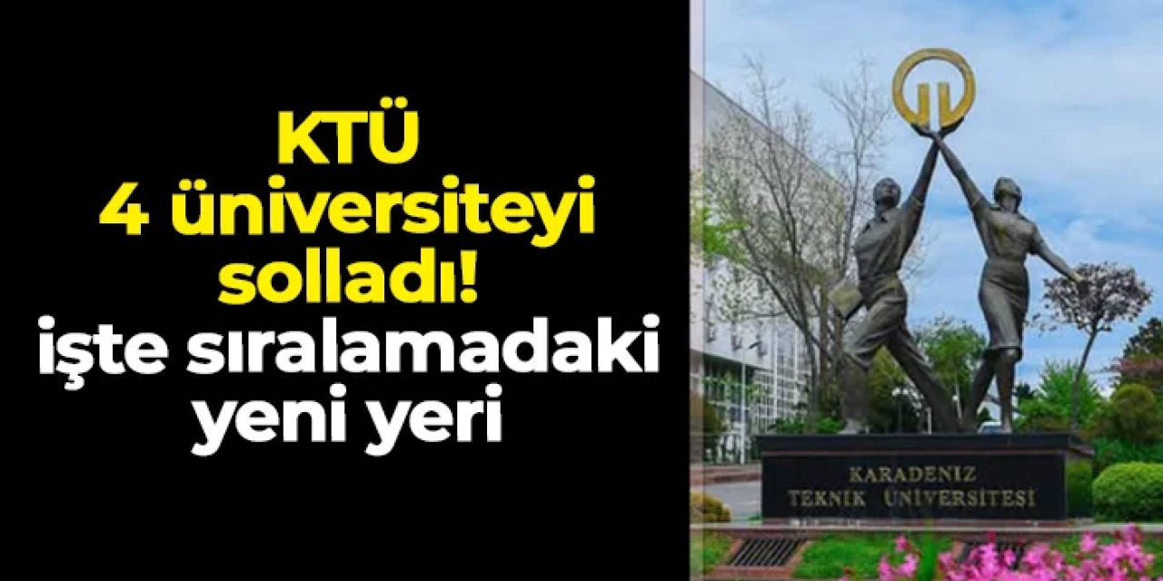 KTÜ 4 üniversiteyi solladı! İşte URAP sıralamasındaki yeni yeri