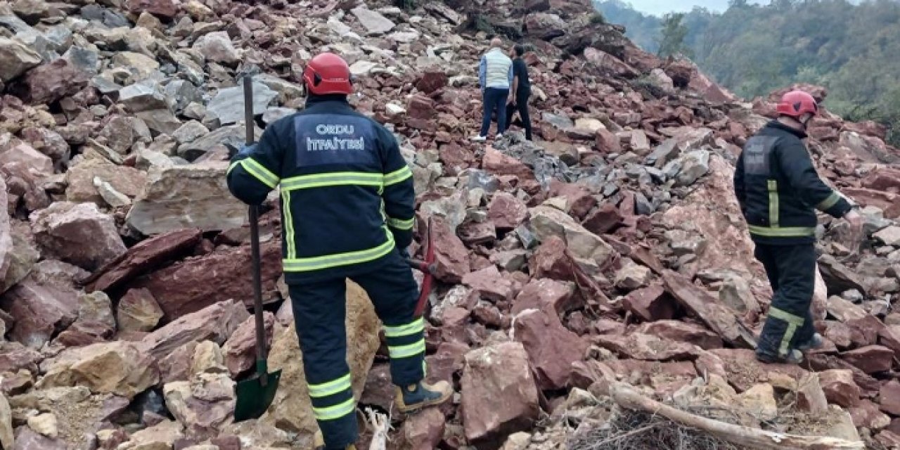Ordu'da taş ocağında göçük! 2 işçi enkaz altında