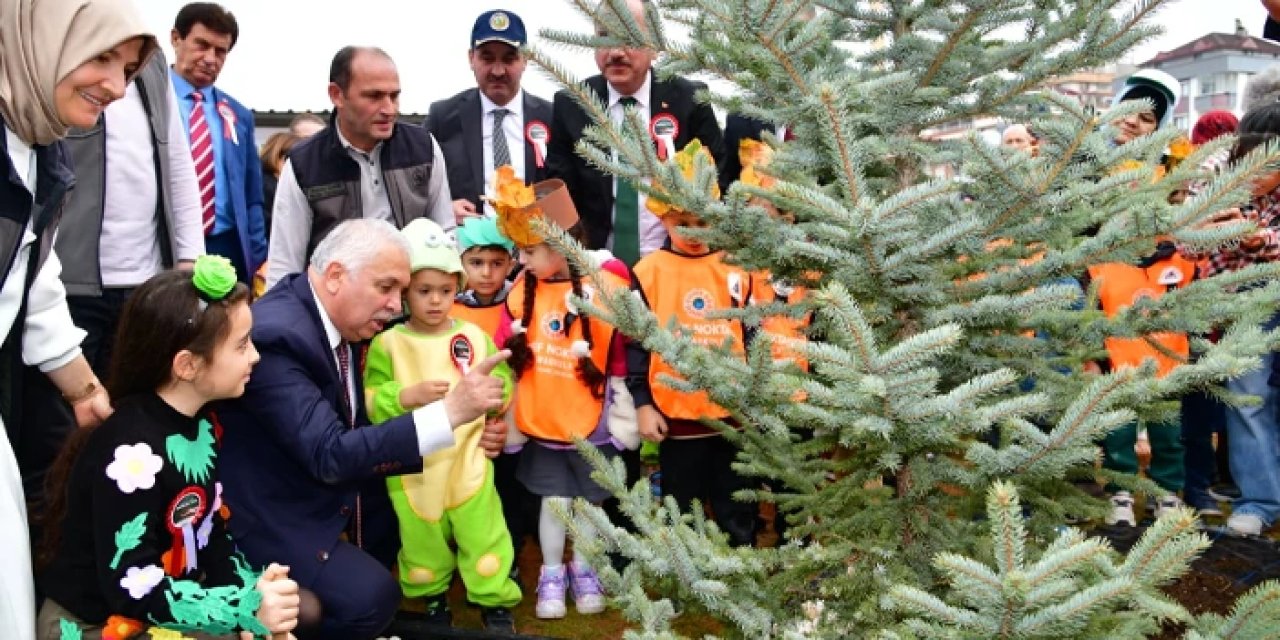 Trabzon'da Milli Ağaçlandırma Günü'nde fidanlar toprakla buluştu