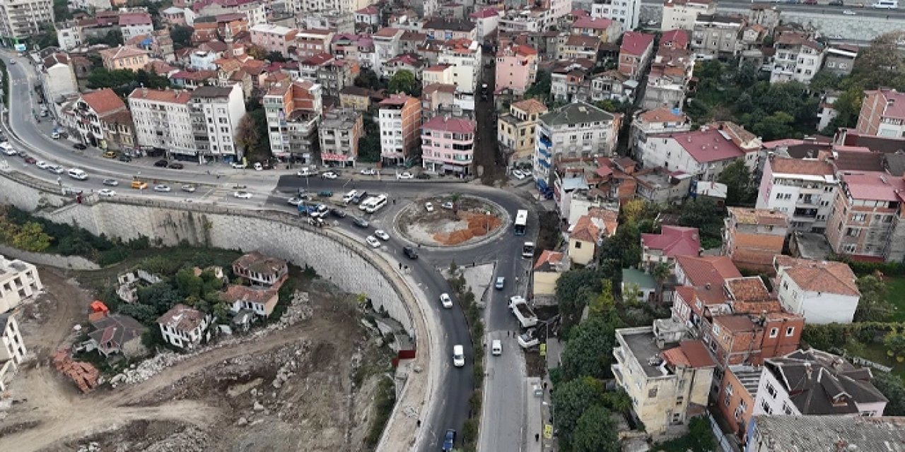 Trabzon'da Esentepe'deki kavşak çalışmasında sona yaklaşıldı