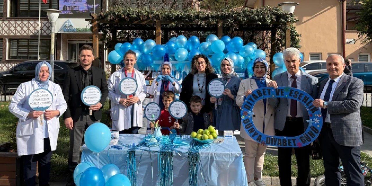 Maçka'da Dünya Diyabet Günü'nde mavi umutlar yükseldi