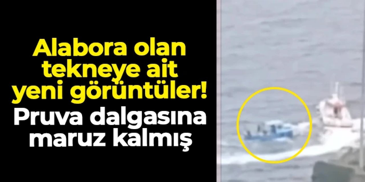 Giresun Eynesil'de alabora olan tekne pruva dalgasına maruz kalmış