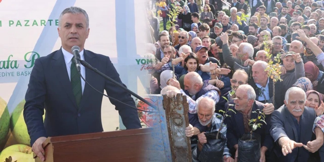 Yomra'da elma ve armut fidanları ücretsiz dağıtıldı