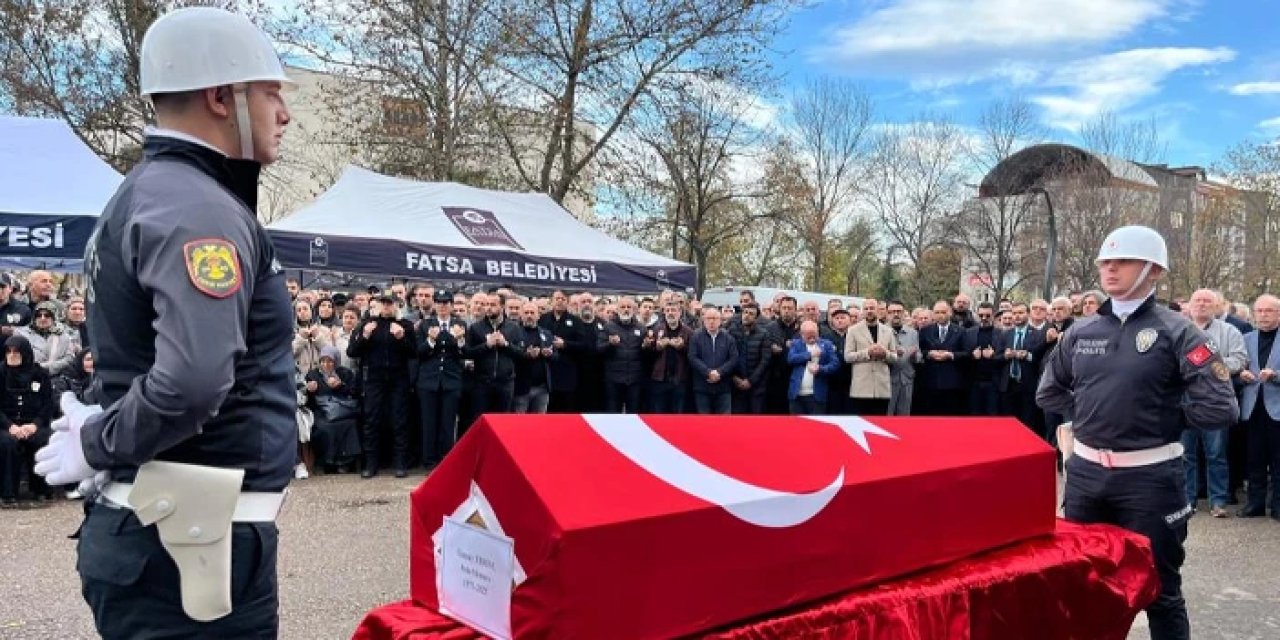 Ordu'da hayatını kaybeden polis memuru Tuncay Ebrinç için tören