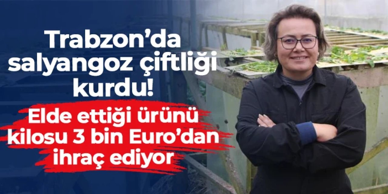 Trabzon'da salyangoz çiftliği kurdu! Elde ettiği ürünü Avrupa'ya 3 bin Euro'ya gönderiyor