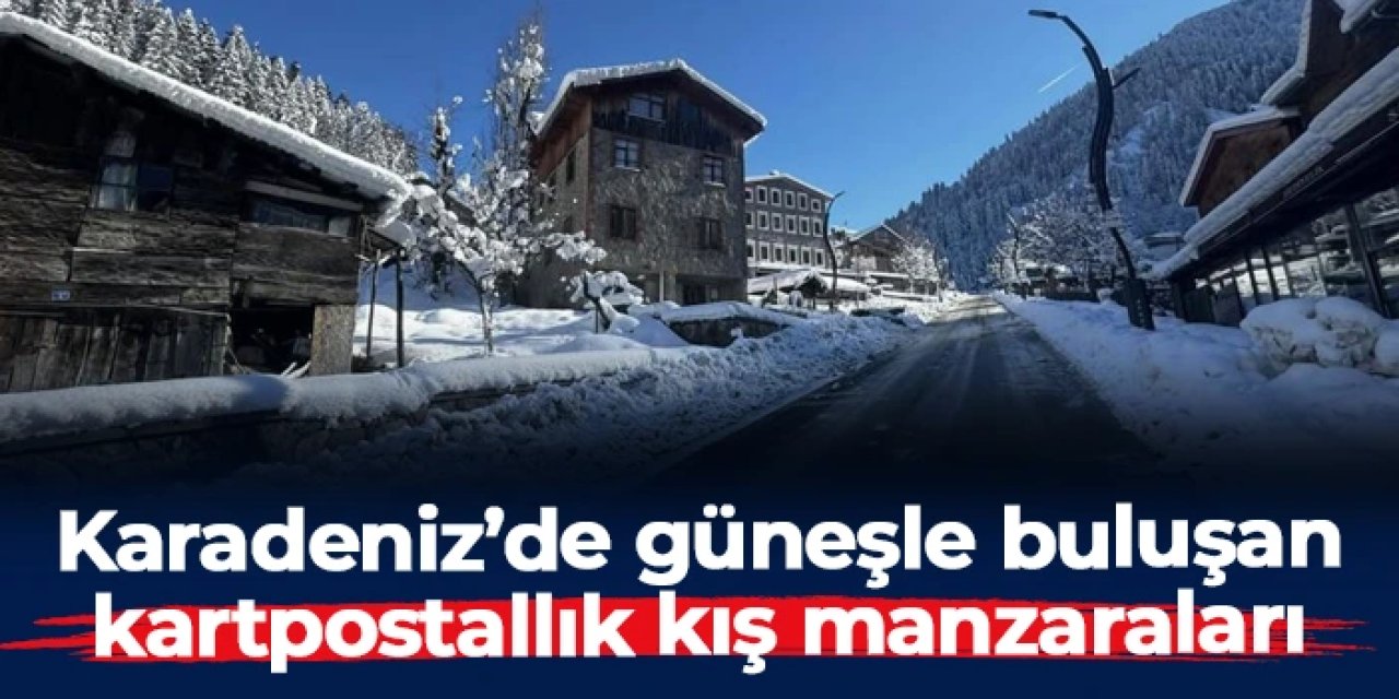Rize yaylalarında güneşle buluşan kartpostallık kış manzaraları