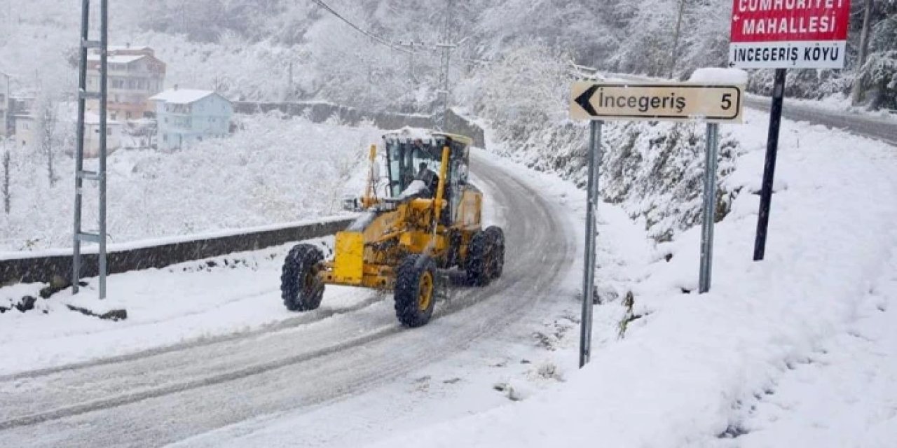 Giresun'da yüksek kesimlerde karla mücadele