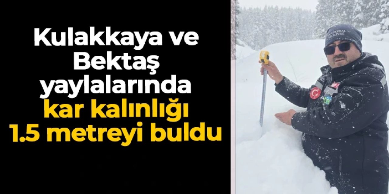 Kulakkaya ve Bektaş yaylasında kar kalınlığı 1.5 metreyi buldu