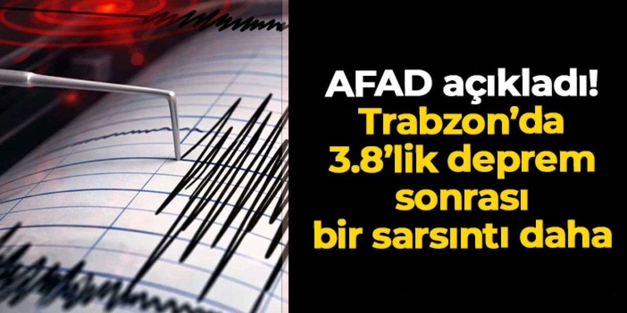 Trabzon'da 3.8'lik deprem sonrası bir sarsıntı daha: AFAD'dan açıklama geldi