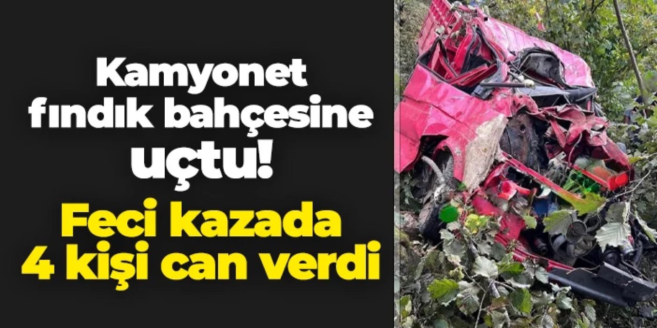 Giresun'da kamyonet fındık bahçesine uçtu: 4 ölü, 1 yaralı