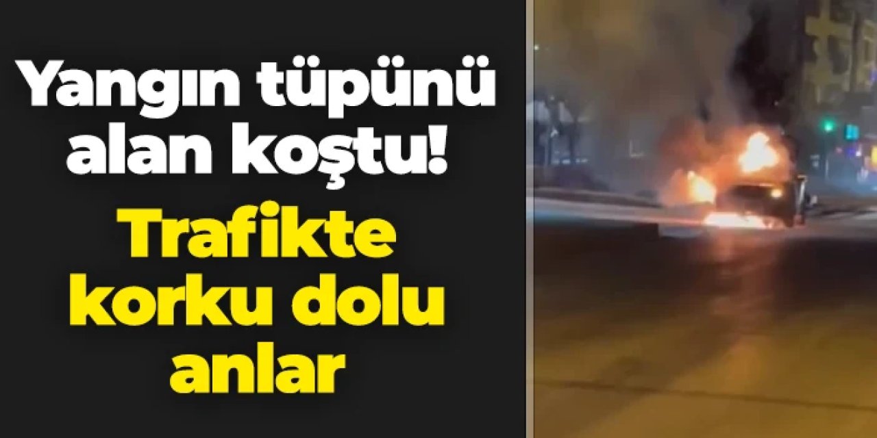 Samsun'da otomobil alev alev yandı: Yangın tüpünü alan olay yerine koştu