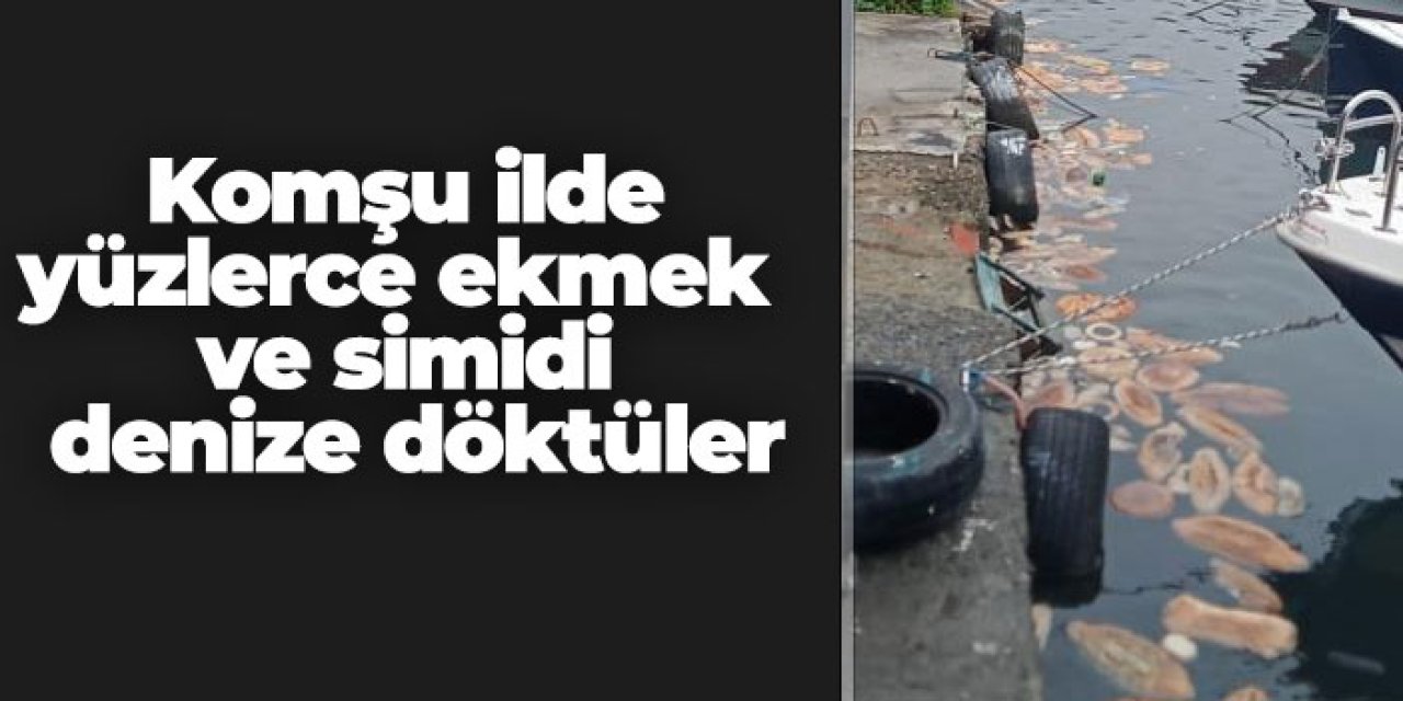 Rize'de yüzlerce ekmek ve simidi denize döktüler