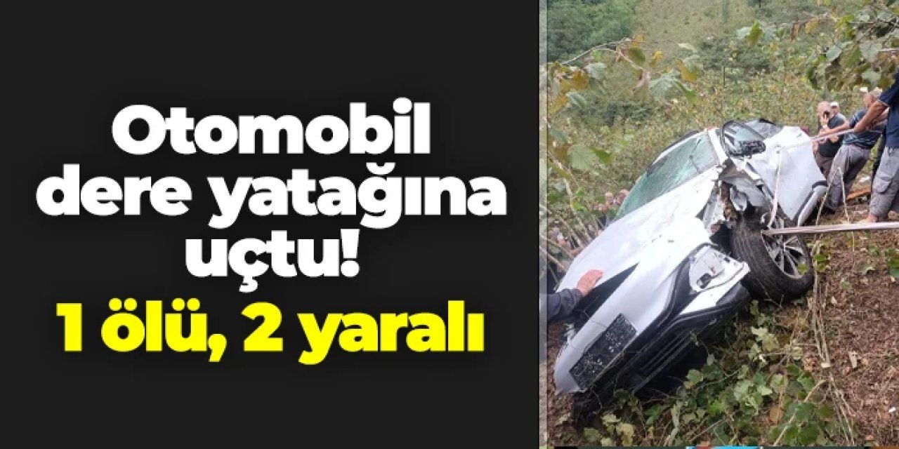 Giresun'da otomobil dere yatağına uçtu! 1 ölü, 2 yaralı