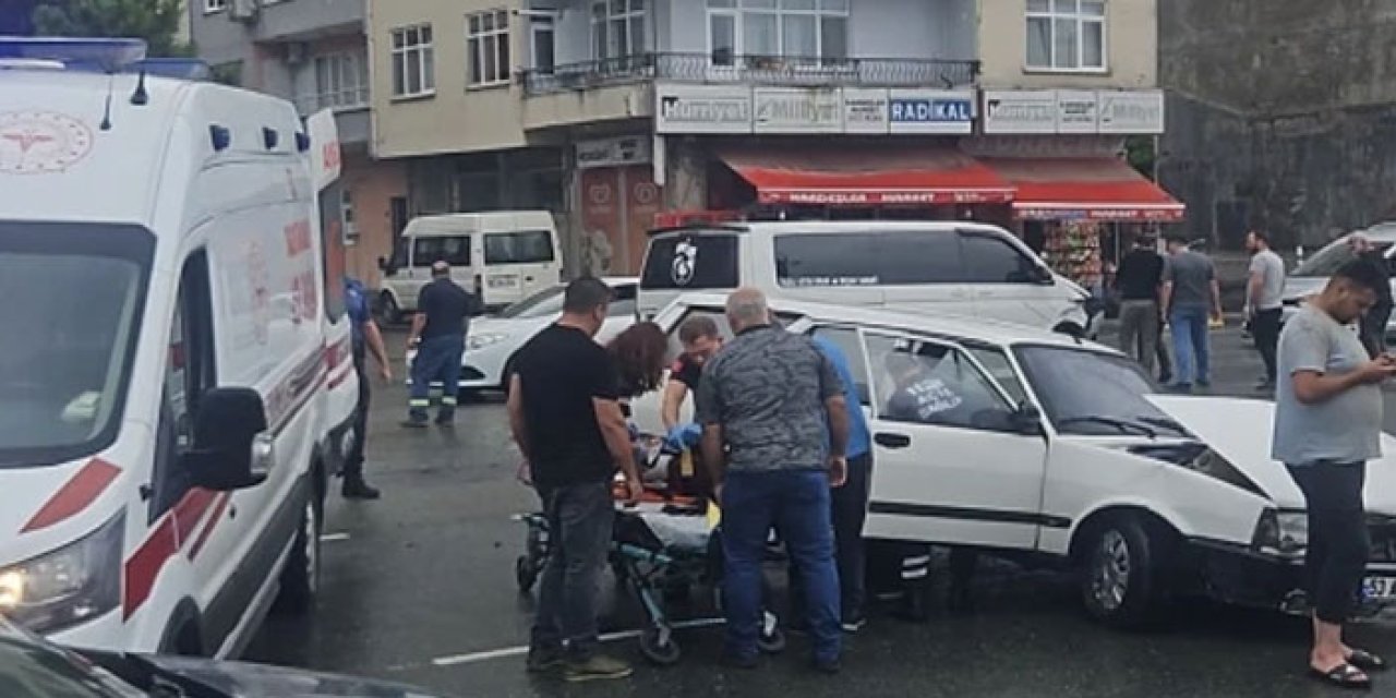 Trabzon'da iki araç çarpıştı! 1 yaralı
