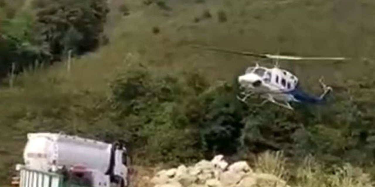 Giresun semalarındaki helikopter merak uyandırdı