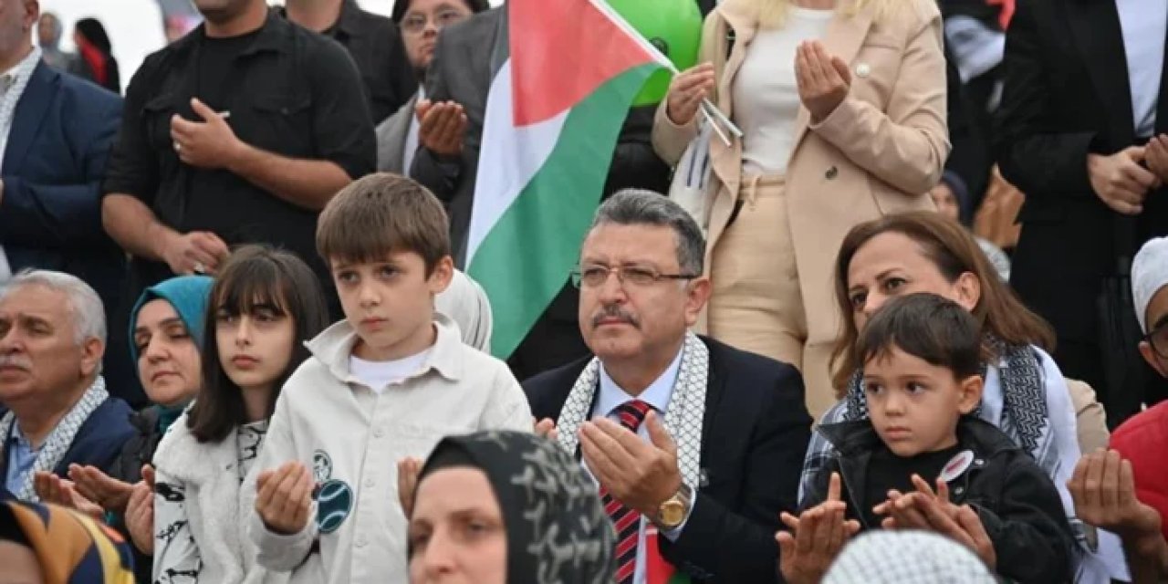 Trabzon'da Gazze için sokağa indiler! Binlerce kişi yürüdü