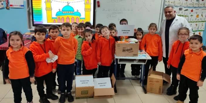 Pelitli Mareşal Fevzi Çakmak İlkokulu 1-C sınıfından Ramazan’da örnek dayanışma