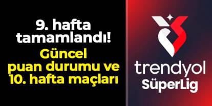 9. hafta tamamlandı! İşte Süper Lig'de puan durumu ve 10. hafta maçları
