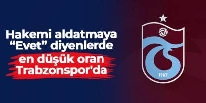 Hakemi aldatmaya “Evet” diyenlerde en düşük oran Trabzonspor'da