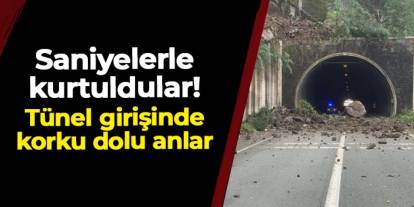 Artvin'de Sarp Sınır Kapısı yolunda heyelan: Saniyelerle kurtuldular