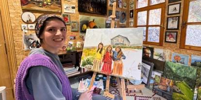 Trabzon'da yayla kültürü ve Uzungöl hikayeleri tuvalde buluşuyor