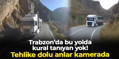 Trabzon'da bu yolda kural tanıyan yok! Tehlike dolu anlar kamerada