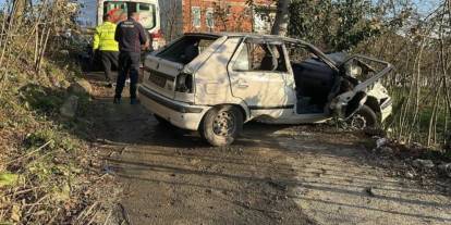 Ordu'da otomobil fındık bahçesine devrildi! Anne ve kızı yaralandı