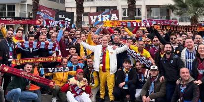 İzmir'de dostluk görüntüleri: Trabzonspor ve Göztepeli taraftarlar bir arada