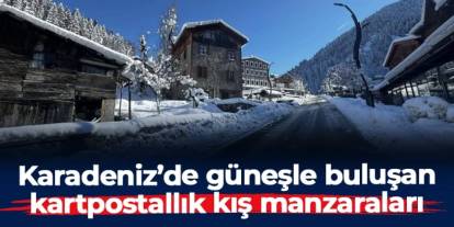 Rize yaylalarında güneşle buluşan kartpostallık kış manzaraları