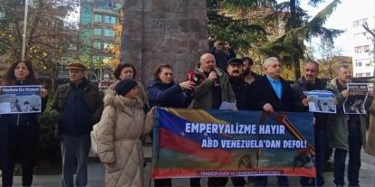 Trabzon'da, ABD'nin Venezuela'ya müdahalesine tepki için toplandılar