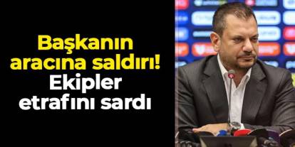 Trabzonspor'da Kocaelispor maçı sonrası Başkan Ertuğrul Doğan'ın aracına çirkin saldırı