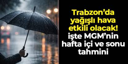 Trabzon'da yağışlı hava etkili olacak! İşte MGM'nin hava tahmini