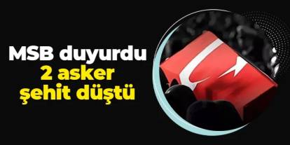 MSB duyurdu! 2 asker şehit düştü