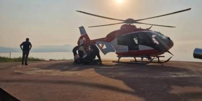 Trabzon'da SVH şüphesi bulunan hastaya ambulans helikopterle jet müdahale