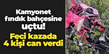 Giresun'da kamyonet fındık bahçesine uçtu: 4 ölü, 1 yaralı