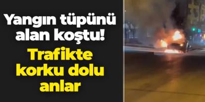 Samsun'da otomobil alev alev yandı: Yangın tüpünü alan olay yerine koştu