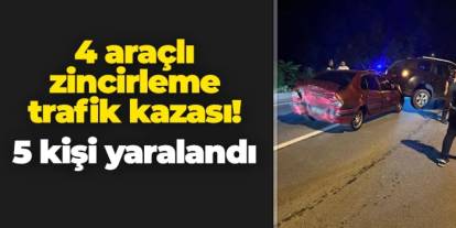 Rize'de 4 araçlı zincirleme trafik kazası! 5 kişi yaralandı