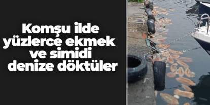 Rize'de yüzlerce ekmek ve simidi denize döktüler