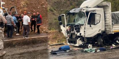 Gümüşhane'de iki kamyon birbirine girdi: Trabzon plakalı kamyonun şoförü ağır yaralı